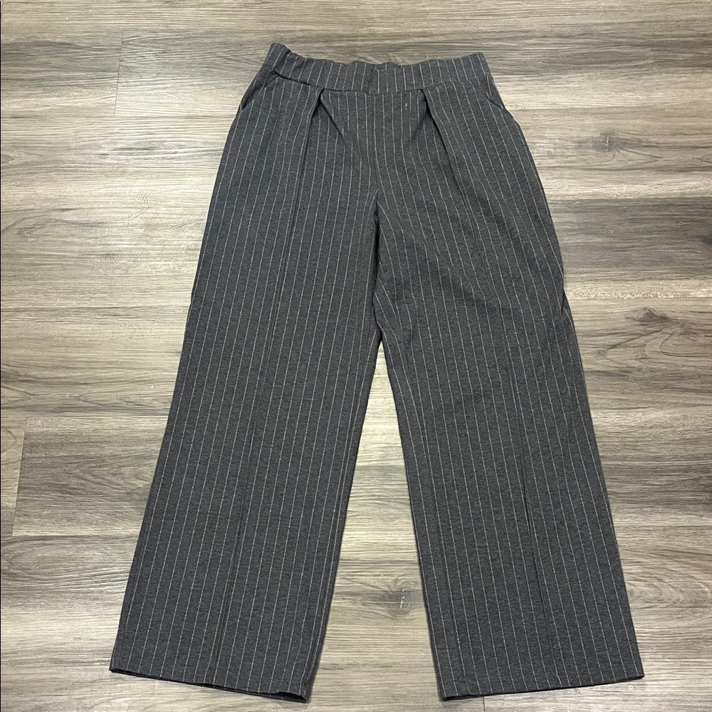 H&M Gray Pinstripe Boot Cut Pants